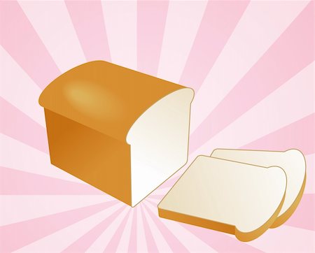 Illustration of a sliced loaf of bread on radial burst background Photographie de stock - Aubaine LD & Abonnement, Code: 400-05182568