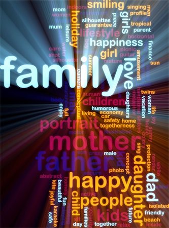 simsearch:400-04863043,k - Word cloud concept illustration of happy family glowing light effect Stock Photo - Budget Royalty-Free & Subscription, Code: 400-05183051