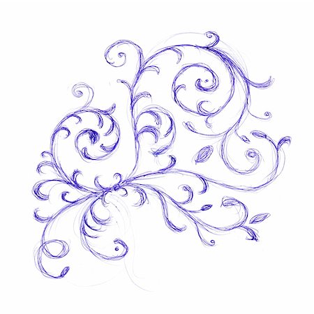 Floral ornament sketch for your design Stock Photo - Budget Royalty-Free & Subscription, Code: 400-05183075