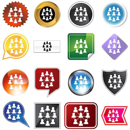 simsearch:400-04366633,k - Extended network icon set isolated on a white background. Stock Photo - Budget Royalty-Free & Subscription, Code: 400-05183114