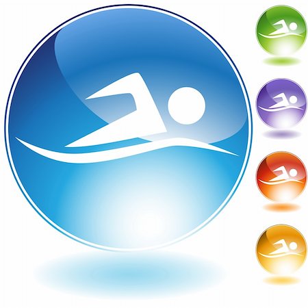 swim icon - Set of 5 swimming icons - round style. Stock Photo - Budget Royalty-Free & Subscription, Code: 400-05183147