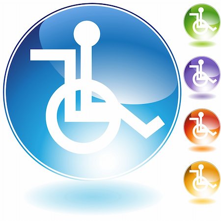 simsearch:400-04646511,k - 3D Wheelchair Icon in multiple colors. Photographie de stock - Aubaine LD & Abonnement, Code: 400-05183151