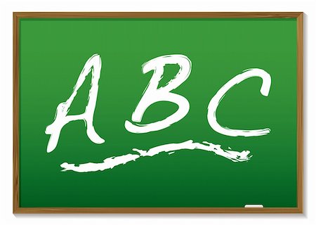 simsearch:400-05183894,k - learn your abc drawn on a green chalk board with wooden frame Stock Photo - Budget Royalty-Free & Subscription, Code: 400-05183163