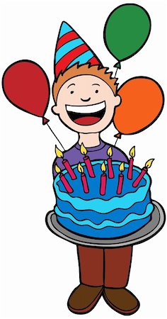 Child celebrates his birthday with a party - no background. Stock Photo - Budget Royalty-Free & Subscription, Code: 400-05183287