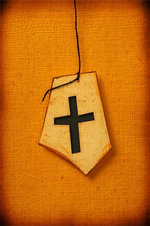 simsearch:400-06087640,k - Close up of handmade paper tag with holy cross Stock Photo - Budget Royalty-Free & Subscription, Code: 400-05183581