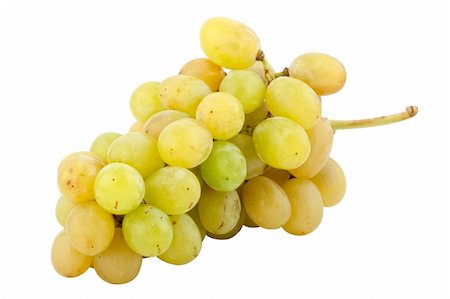 simsearch:400-05183598,k - bunch of fresh white grapes, isolated on white background Stock Photo - Budget Royalty-Free & Subscription, Code: 400-05183599