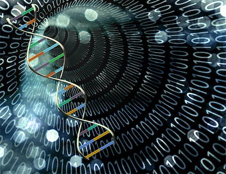 Binary tunnel and DNA Strand Photographie de stock - Aubaine LD & Abonnement, Code: 400-05194216