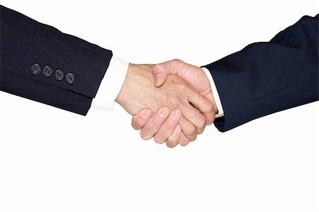 Hand shake between two persons isolated on white Stock Photo - Budget Royalty-Free & Subscription, Code: 400-05194388