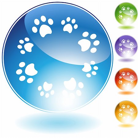 Paw print crystal isolated on a white background. Stock Photo - Budget Royalty-Free & Subscription, Code: 400-05194528