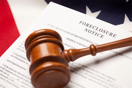 Gavel, American Flag and Forclosure Notice with Selective Focus. Stock Photo - Budget Royalty-Free & Subscription, Code: 400-05194540