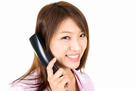simsearch:400-04560247,k - asian female call center over white backgrund Foto de stock - Super Valor sin royalties y Suscripción, Código: 400-05194700
