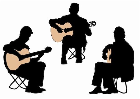 simsearch:400-03972483,k - Vector drawing of a man with an acoustic guitar Stock Photo - Budget Royalty-Free & Subscription, Code: 400-05194862