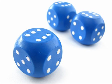symbols dice - three blue dices with white dots Stock Photo - Budget Royalty-Free & Subscription, Code: 400-05195123