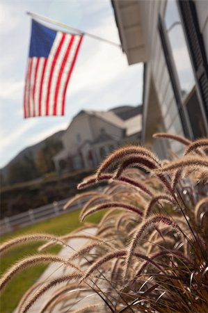 simsearch:845-04827096,k - Modern Home Yard Abstract with American Flag. Stock Photo - Budget Royalty-Free & Subscription, Code: 400-05195195