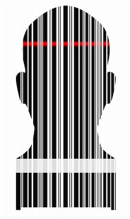 Silhouette of a head of the person from a bar code Stock Photo - Budget Royalty-Free & Subscription, Code: 400-05195382