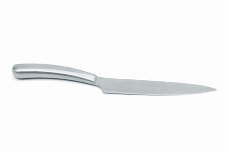 sharp objects - New kitchen knife on a white background Stock Photo - Budget Royalty-Free & Subscription, Code: 400-05195397