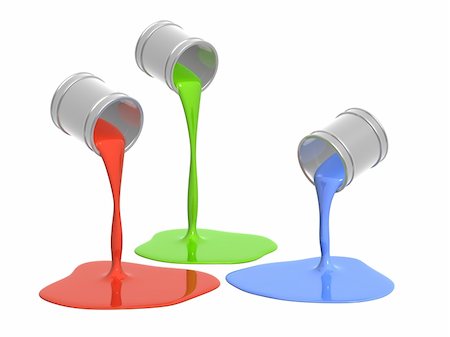 falling paint bucket - Conceptual image - a palette RGB. Objects over white Photographie de stock - Aubaine LD & Abonnement, Code: 400-05195425