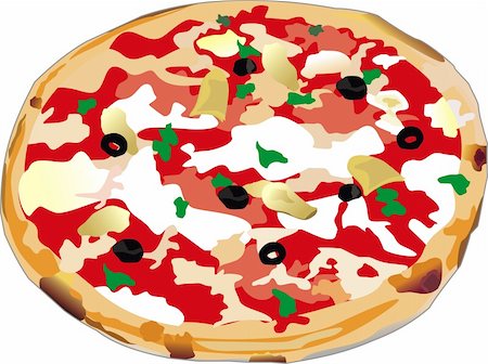 simsearch:400-08107342,k - vector pizza isolated on withe background Stock Photo - Budget Royalty-Free & Subscription, Code: 400-05195448