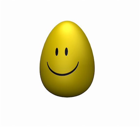 eggs with face - smiley easter egg on white background - 3d illustration Stock Photo - Budget Royalty-Free & Subscription, Code: 400-05195548