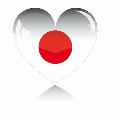 Vector heart with Japan flag texture isolated on a white background. Stock Photo - Budget Royalty-Free & Subscription, Code: 400-05195618