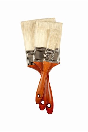 simsearch:400-04053662,k - Three Different Sized Paint Brushes Isolated on White with Clipping Path. Stock Photo - Budget Royalty-Free & Subscription, Code: 400-05196303