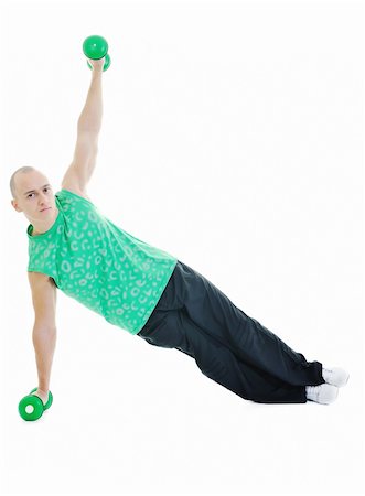 simsearch:400-06141339,k - strong young man exercise fitness isolated on white Stockbilder - Microstock & Abonnement, Bildnummer: 400-05196514