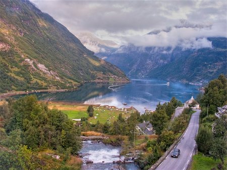 Detail of Geiranger Fjord, Norway, On Summer Stockbilder - Microstock & Abonnement, Bildnummer: 400-05196674