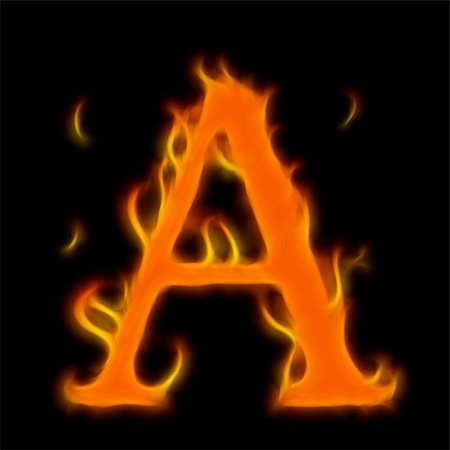 simsearch:400-05196951,k - Abstract symbol of alphabet. Flame-simulated on black background. Photographie de stock - Aubaine LD & Abonnement, Code: 400-05196764