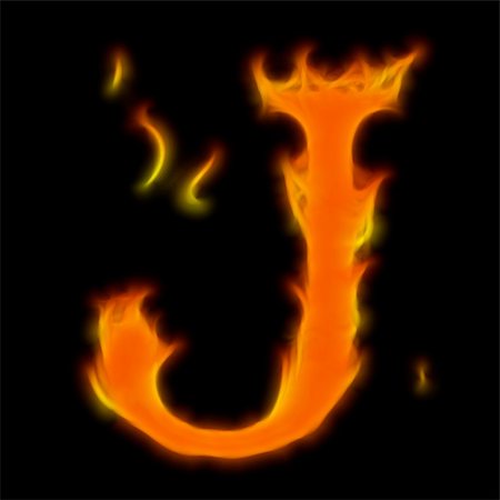 simsearch:400-05196951,k - Abstract symbol of alphabet. Flame-simulated on black background. Photographie de stock - Aubaine LD & Abonnement, Code: 400-05196808