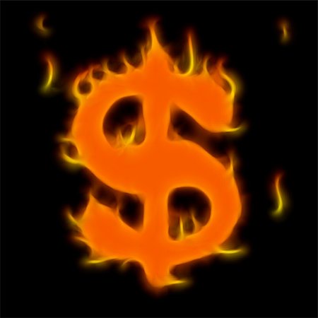 pictures of smoke dollar signs - Abstract symbol of dollar. Flame-simulated on black background. Stock Photo - Budget Royalty-Free & Subscription, Code: 400-05197192
