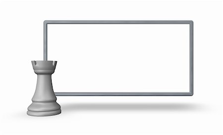 simsearch:400-04710081,k - chess rook and blank sign on white background - 3d illustration Photographie de stock - Aubaine LD & Abonnement, Code: 400-05197441