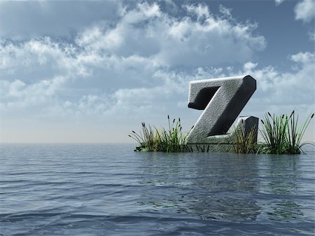 simsearch:400-04161805,k - letter z monument in water landscape - 3d illustration Photographie de stock - Aubaine LD & Abonnement, Code: 400-05197459