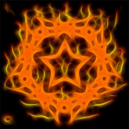 simsearch:400-05715474,k - Abstract of mystery pentagram-symbol. Flame-simulated on black background. Stock Photo - Budget Royalty-Free & Subscription, Code: 400-05197495