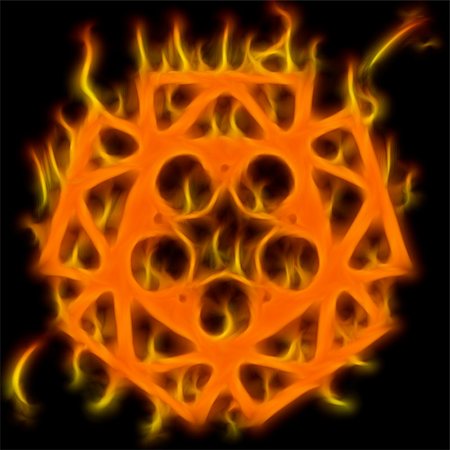 simsearch:400-05715474,k - Abstract of mystery pentagram-symbol. Flame-simulated on black background. Stock Photo - Budget Royalty-Free & Subscription, Code: 400-05197493