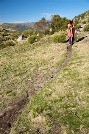 simsearch:400-06201867,k - woman trekking at gredos mountains in avila spain Stock Photo - Budget Royalty-Free & Subscription, Code: 400-05197692