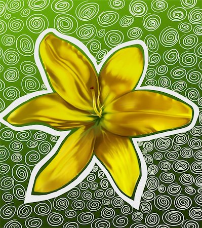 simsearch:400-04879383,k - yellow green lilly flower isolated Photographie de stock - Aubaine LD & Abonnement, Code: 400-05198072