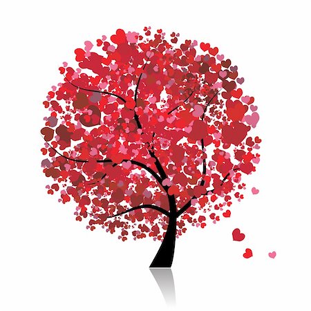 simsearch:400-05925443,k - Valentine tree, love, leaf from hearts Stock Photo - Budget Royalty-Free & Subscription, Code: 400-05198181
