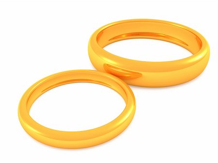 simsearch:400-06061555,k - two gold rings. 3D wedding Photographie de stock - Aubaine LD & Abonnement, Code: 400-05198532