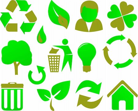 simsearch:400-05196694,k - eco icon set green Stock Photo - Budget Royalty-Free & Subscription, Code: 400-05198574