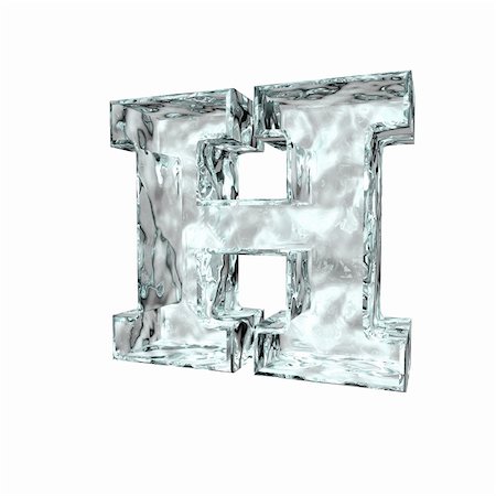 frozen uppercase letter h on white background - 3d illustration Stock Photo - Budget Royalty-Free & Subscription, Code: 400-05199671