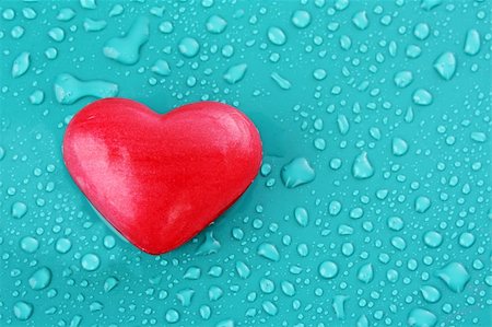 simsearch:400-03966401,k - Soap in heart shape on blue water drops background Stock Photo - Budget Royalty-Free & Subscription, Code: 400-05199788