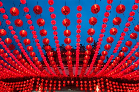 Oriental lanterns display at temple. Stock Photo - Budget Royalty-Free & Subscription, Code: 400-05190041