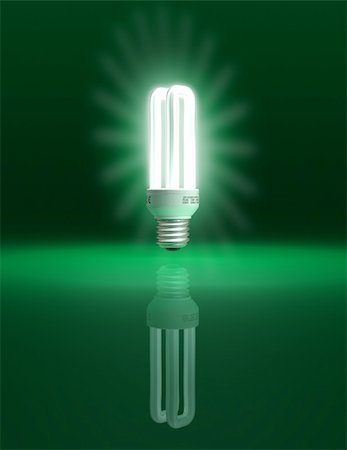 faberfoto (artist) - Eco friendly light bulb on green background - conceptual illustration - clipping path included Foto de stock - Royalty-Free Super Valor e Assinatura, Número: 400-05190141