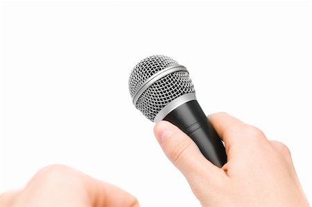 simsearch:400-06858495,k - Microphone isolated on white Stock Photo - Budget Royalty-Free & Subscription, Code: 400-05190150