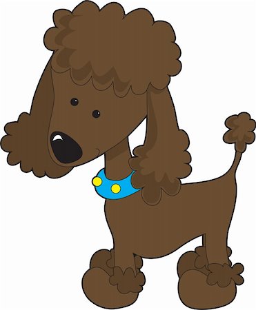 simsearch:400-07658326,k - A brown cartoon poodle isolated on a white background Stock Photo - Budget Royalty-Free & Subscription, Code: 400-05190318