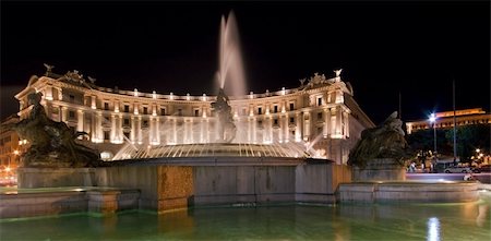 fontäne - Fountain at Republic's square - Fontana a piazza della Repubblica / Rome - Italy Stock Photo - Budget Royalty-Free & Subscription, Code: 400-05190640