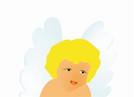 nice illustration of little angel isolated on background Stock Photo - Budget Royalty-Free & Subscription, Code: 400-05191045