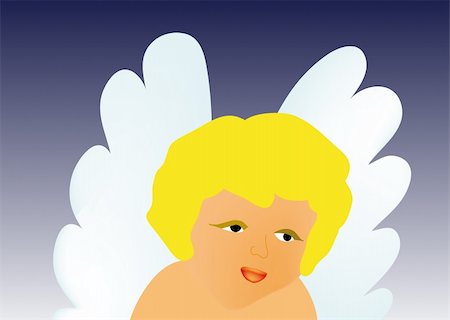 nice illustration of little angel isolated on background Stock Photo - Budget Royalty-Free & Subscription, Code: 400-05191046