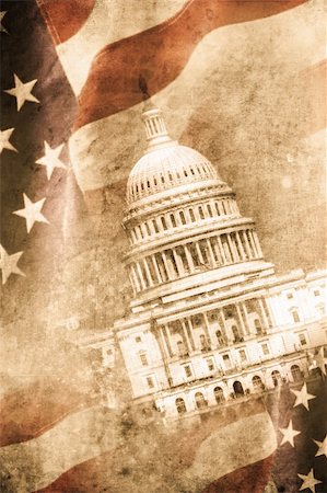 old capitol washington D.C. in retro design look Stock Photo - Budget Royalty-Free & Subscription, Code: 400-05191355