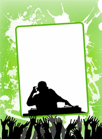 dj crowd - Illustration of empty advertising sheet, on a colourful background Stock Photo - Budget Royalty-Free & Subscription, Code: 400-05191378